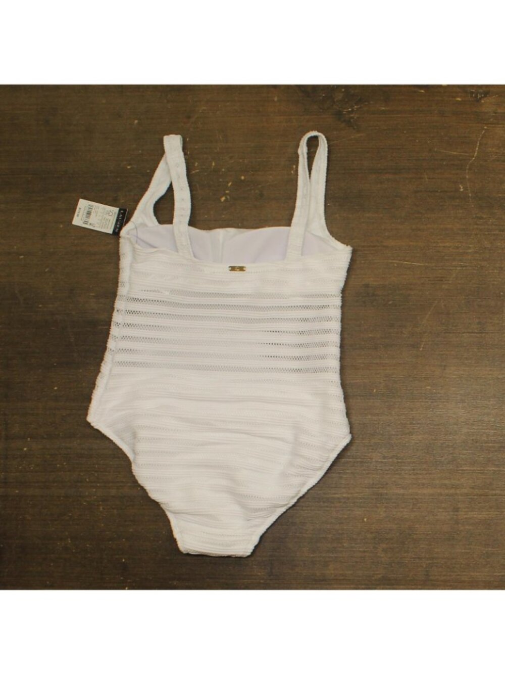 Lauren Ralph Lauren Square Neck Over-the-Shoulder One-Piece Swimsuit White 8 - Picture 2 of 10
